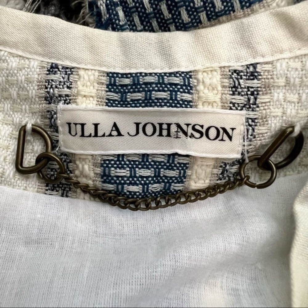 Ulla Johnson Womens paneled striped raw hem open blazer size 4 - Picture 10 of 10